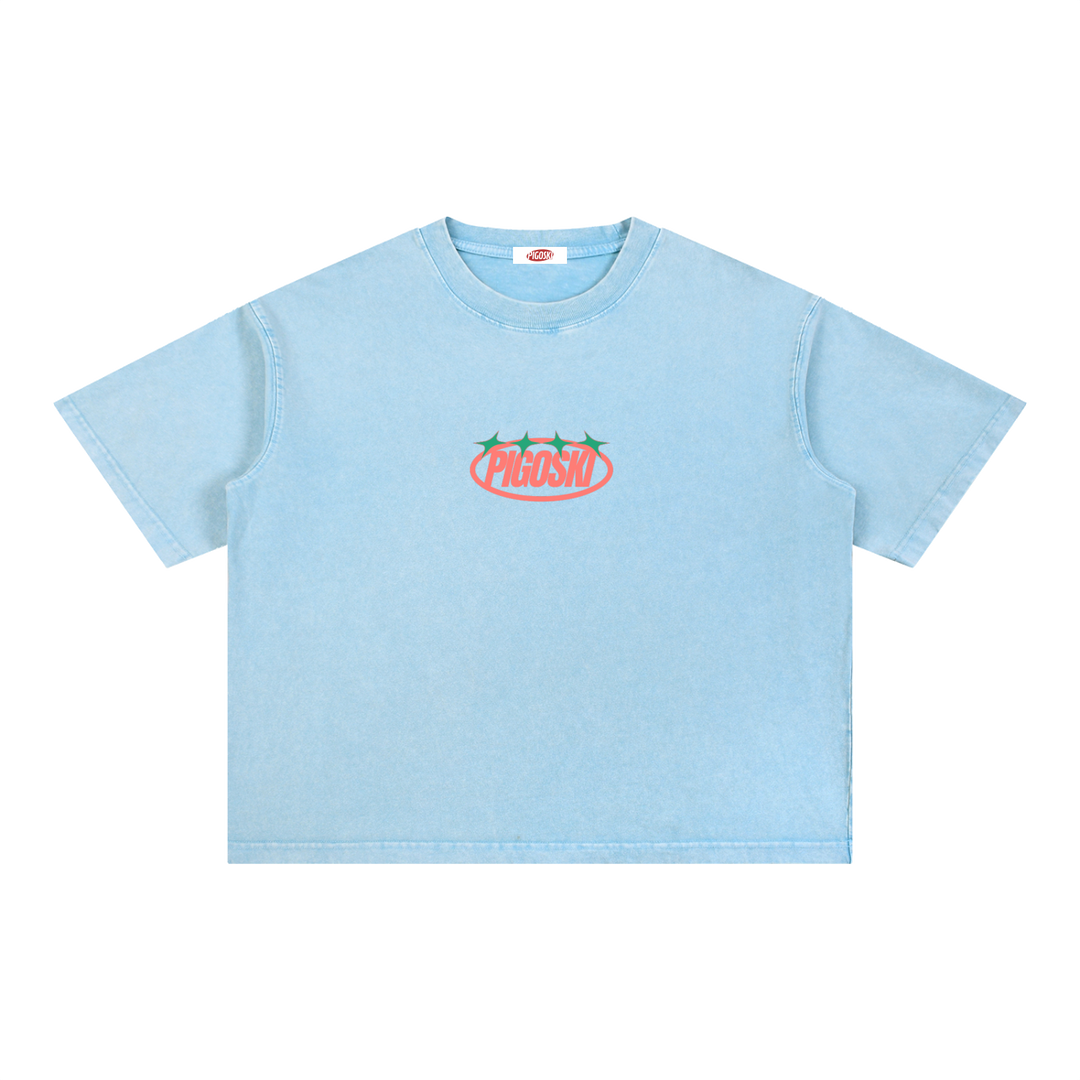 PIGOSKI Oval Boxy Tee — Mineral Wash