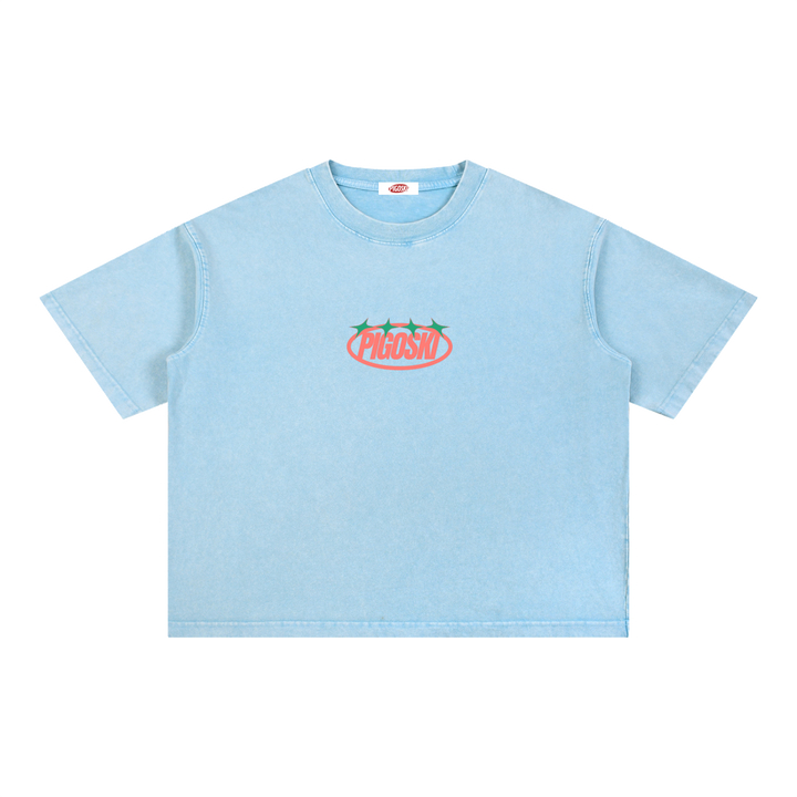 PIGOSKI Oval Boxy Tee — Mineral Wash