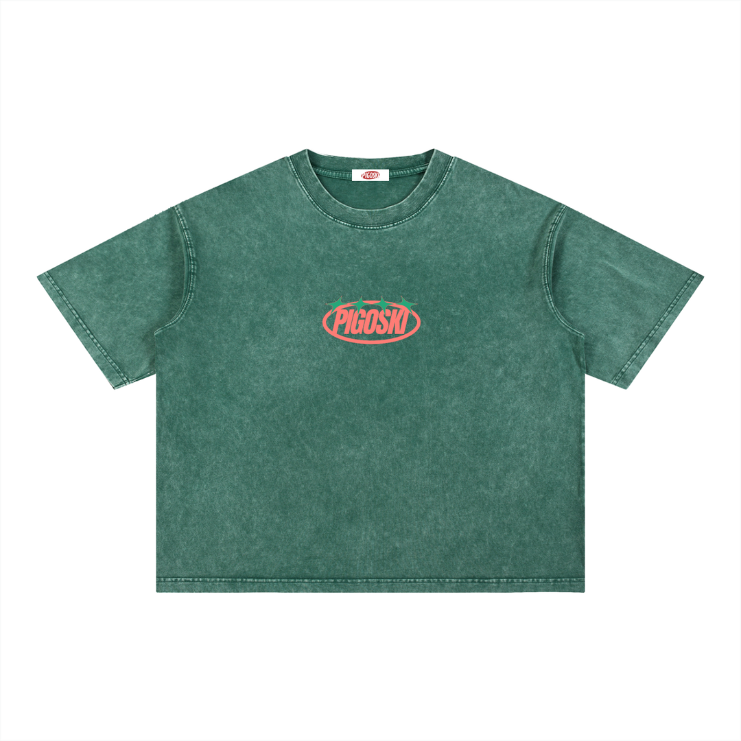 PIGOSKI Oval Boxy Tee — Mineral Wash