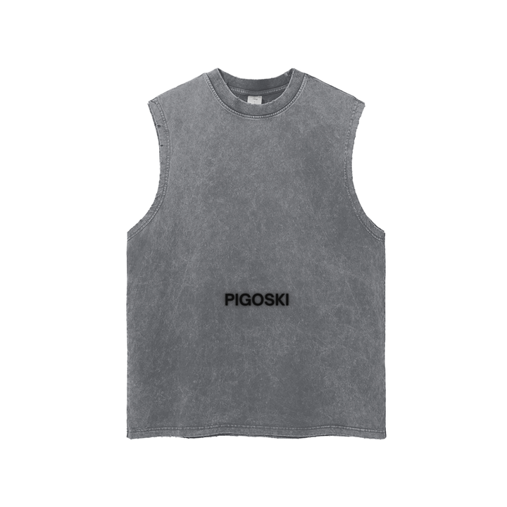 Snow Washed Frayed Hem Tank Top