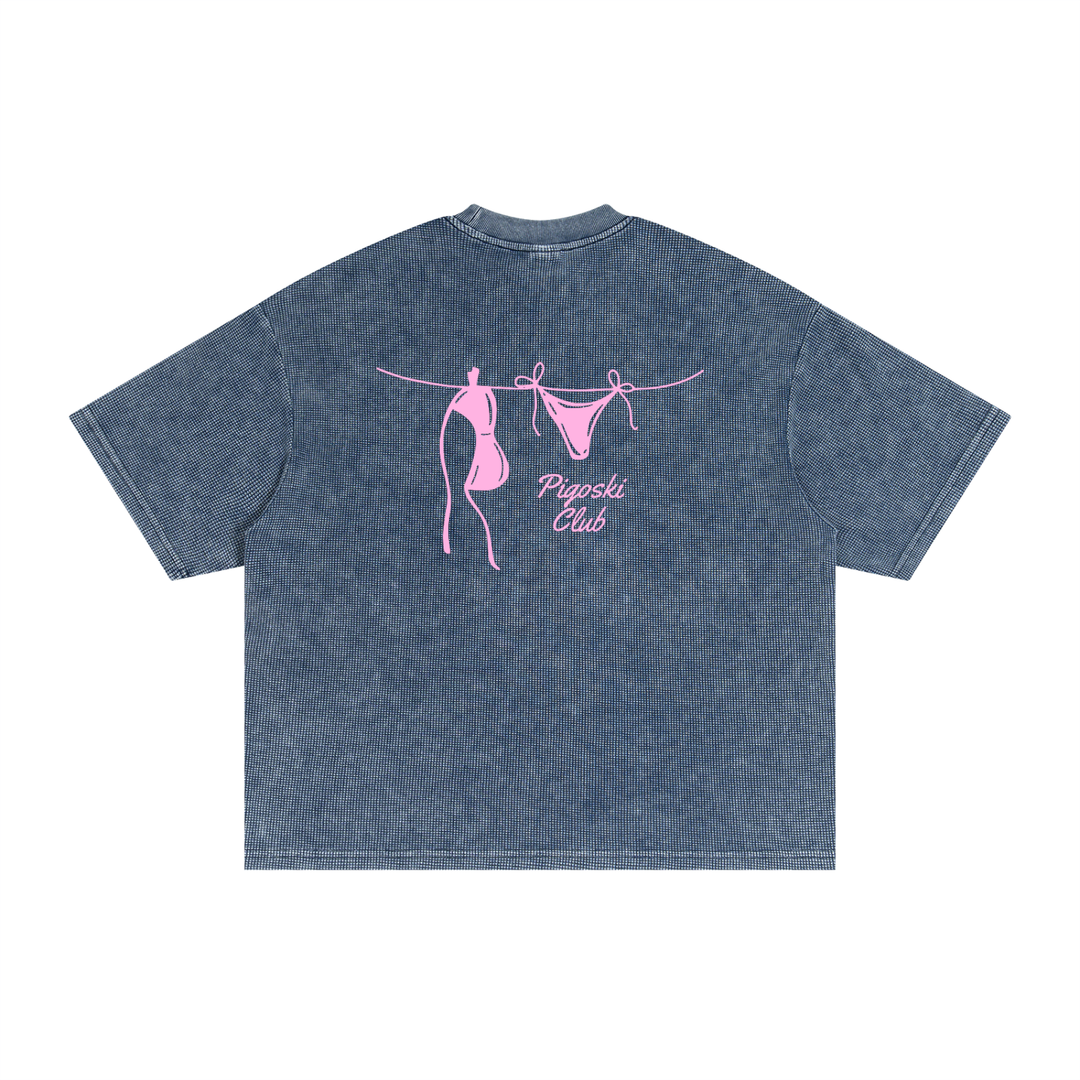 Textured Waffle Washed Boxy T-Shirt