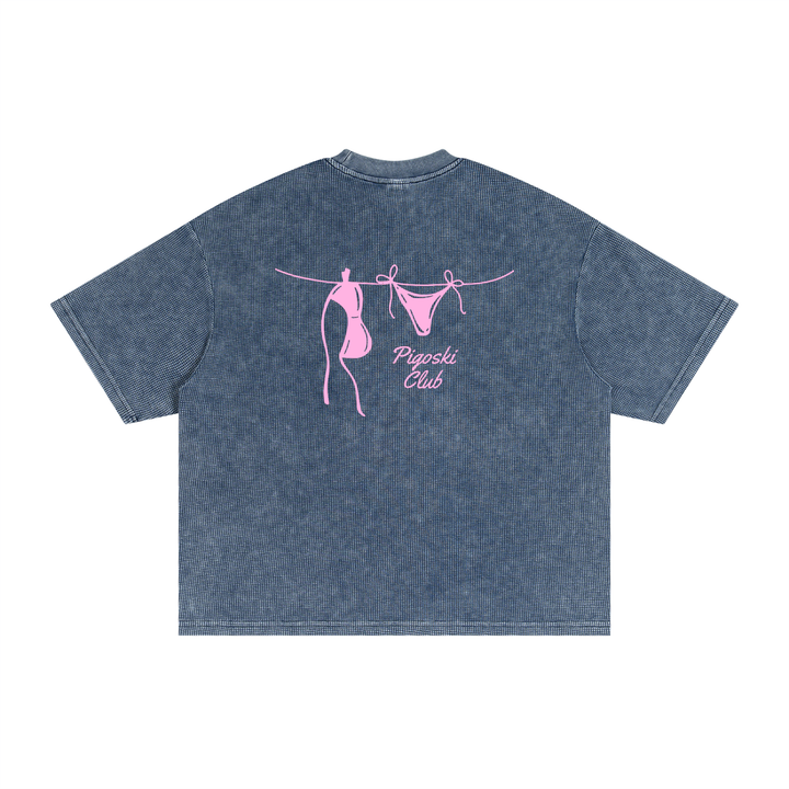 Textured Waffle Washed Boxy T-Shirt