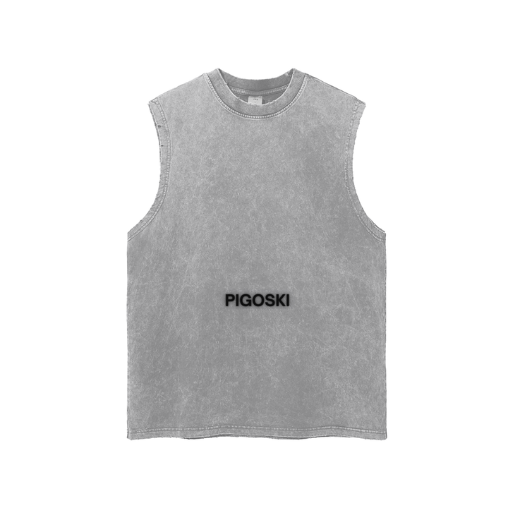 Snow Washed Frayed Hem Tank Top