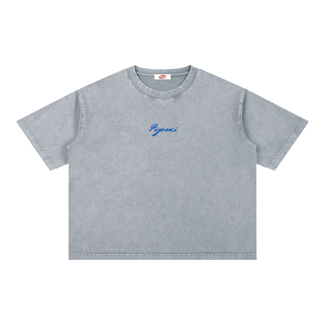 PIGOSKI Dryland Est. 2021 Boxy Tee — Mineral Wash, flat front