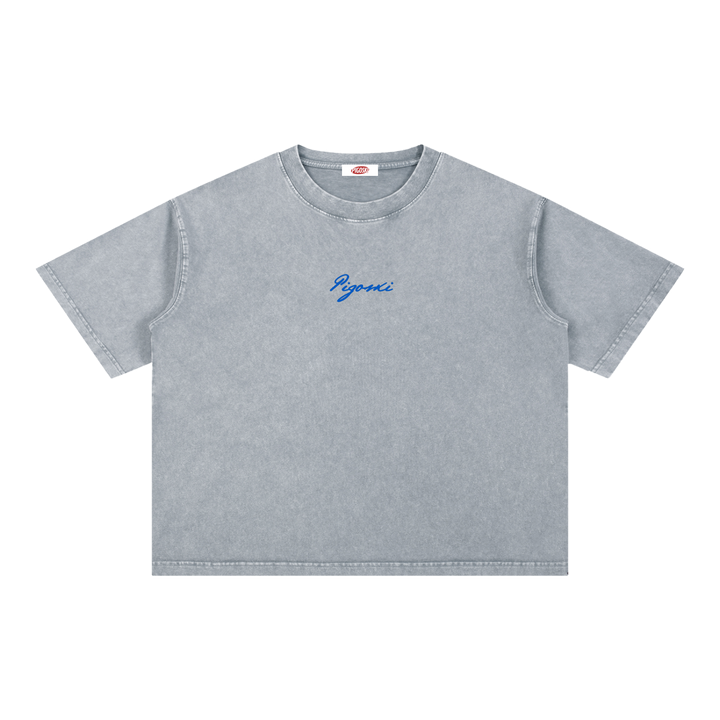 PIGOSKI Dryland Est. 2021 Boxy Tee — Mineral Wash, flat front
