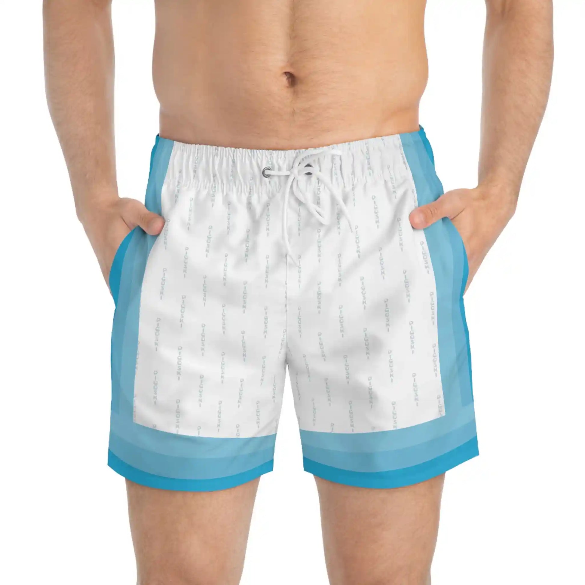 White shorts with blue accents