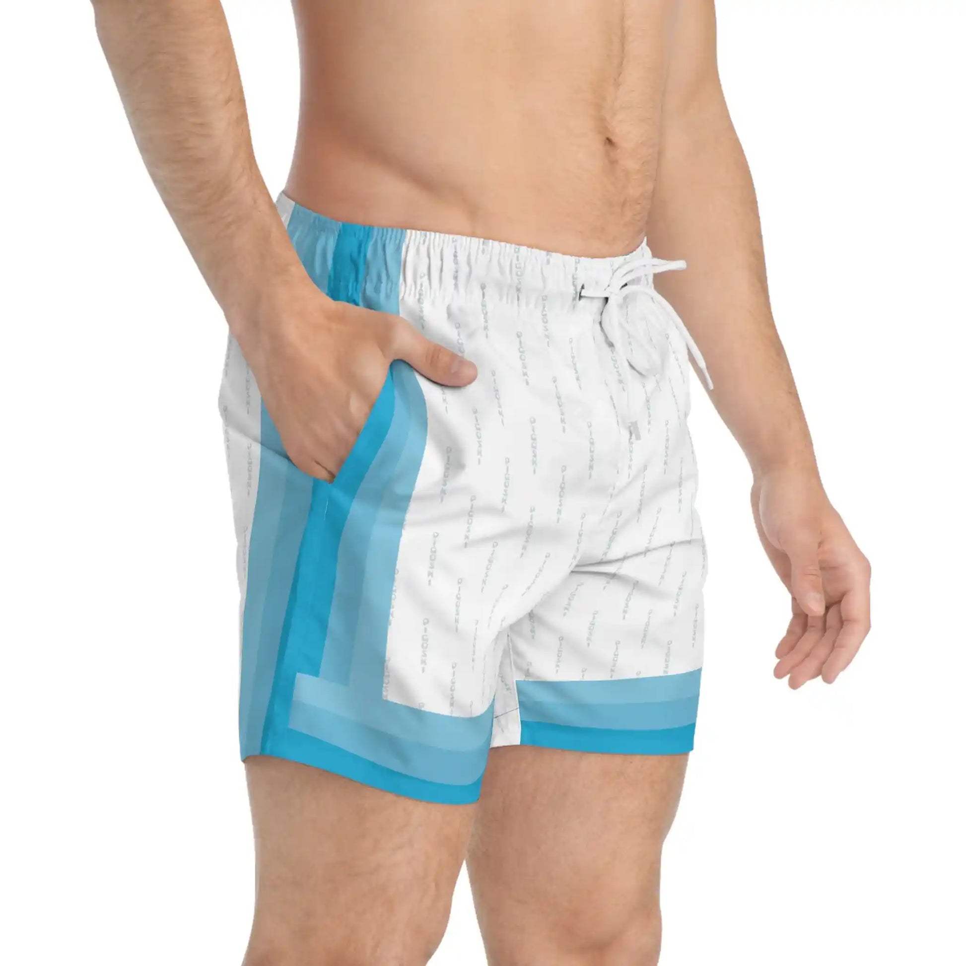 Blue and White shorts for men
