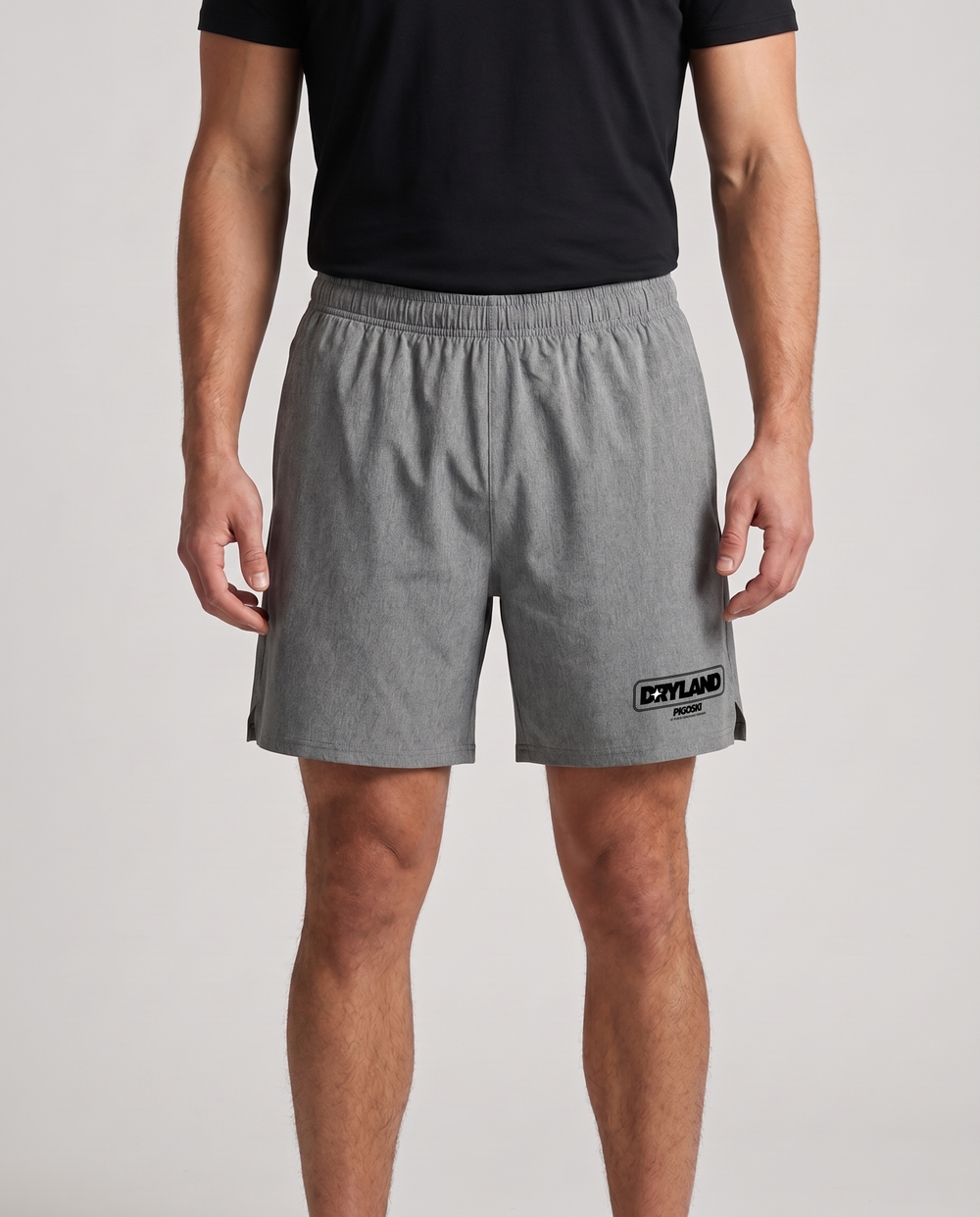 PIGOSKI Dryland Loose-Fit Shorts — Men's (gray) on model — studio fit shot