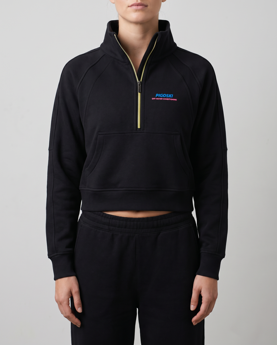 PIGOSKI Neon Cropped Half-Zip — Women&