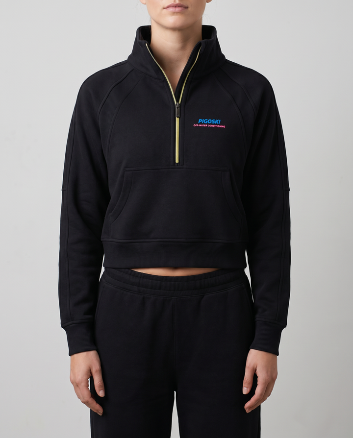PIGOSKI Neon Cropped Half-Zip — Women&