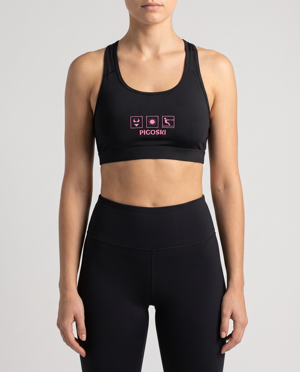 PIGOSKI Vice Off-Water Sports Bra — Women's on model — studio fit shot
