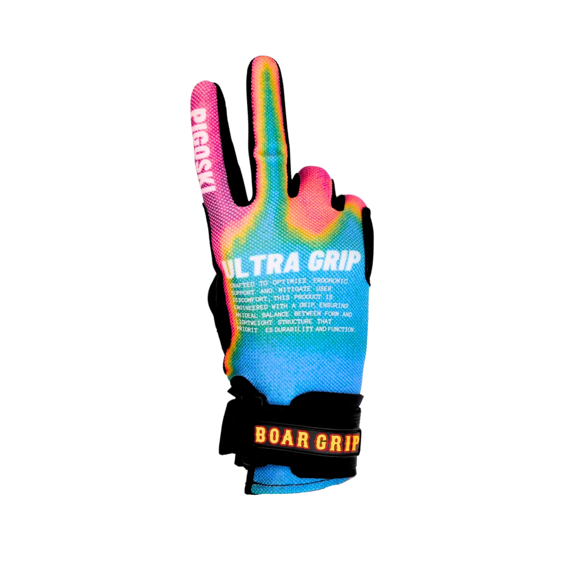 ULTRA GRIP waterski glove in multi-color design — PIGOSKI synthetic slalom glove