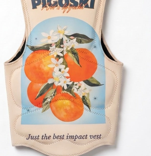 PIGOSKI Tailored Impact Vest — Honeybells citrus detail