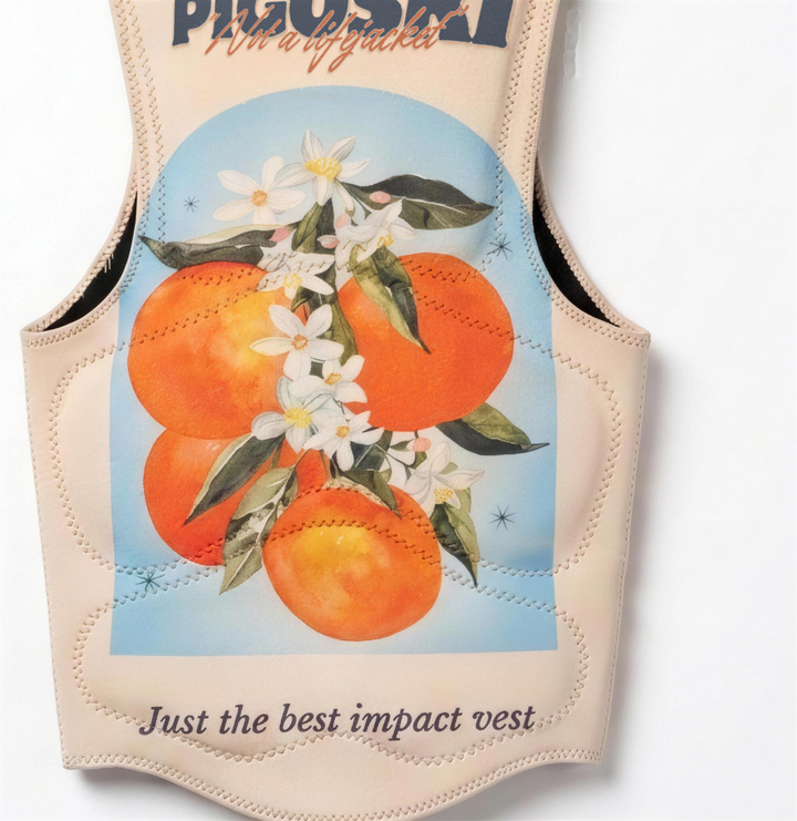 PIGOSKI Tailored Impact Vest — Honeybells citrus print detail