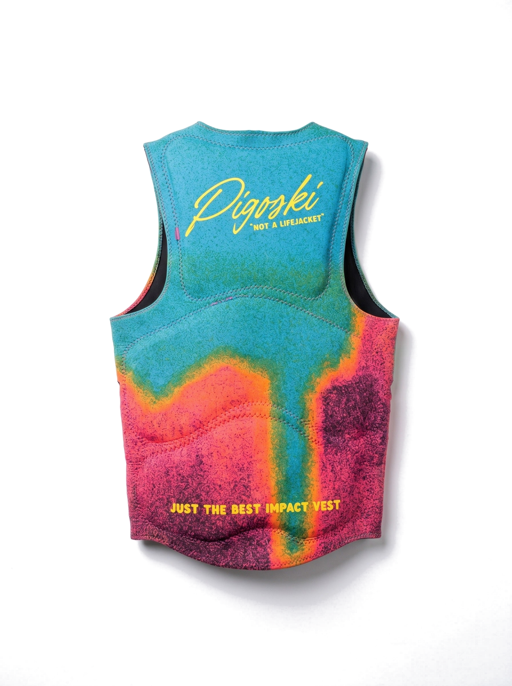PIGOSKI Tailored Impact Vest, Riviera colorway, back, on transparent background
