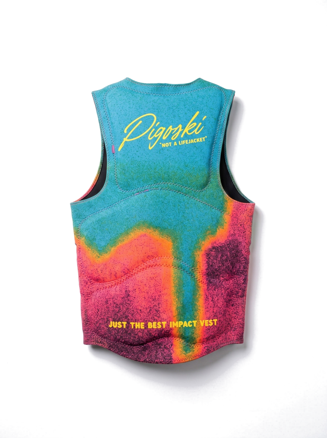 PIGOSKI Tailored Impact Vest, Riviera colorway, back, on transparent background