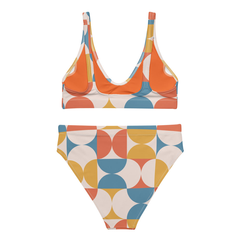 Geometric Buoy high-waisted bikini