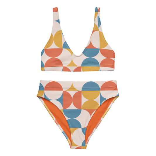 Geometric Buoy high-waisted bikini