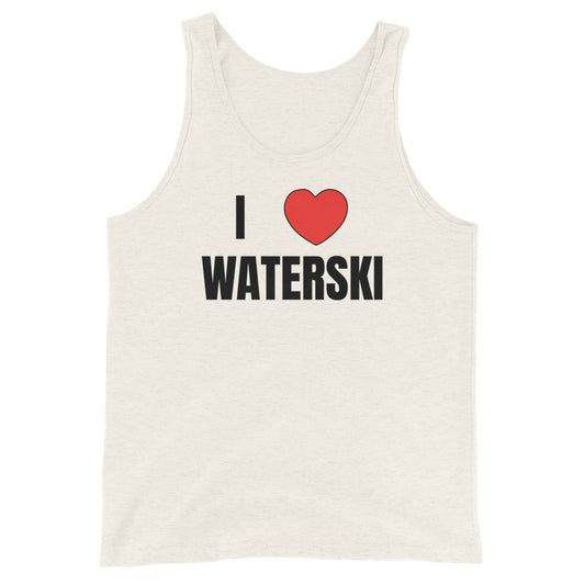 I Love Waterski Unisex Tank Top